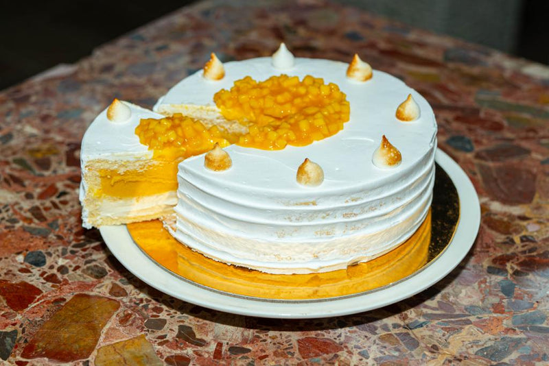 VANILLA MANGO ICE CREAM CAKE